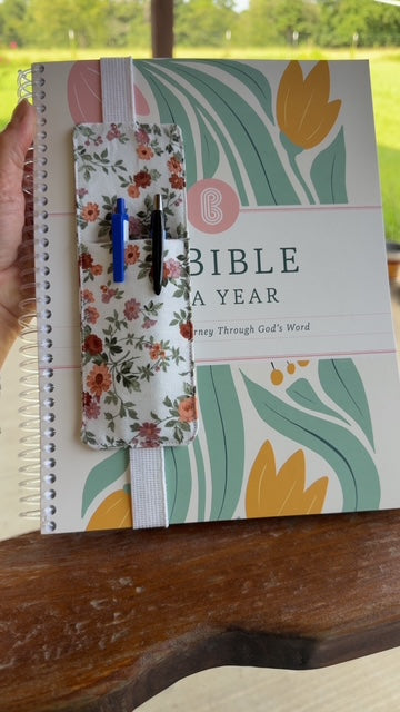 Hand-Sewn Fabric Bookmark with Pen Holder